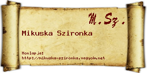Mikuska Szironka névjegykártya